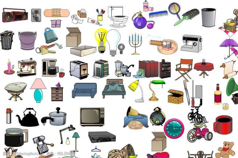 矢量日常用品圖片素材 提升設計效率與創意的必備資源